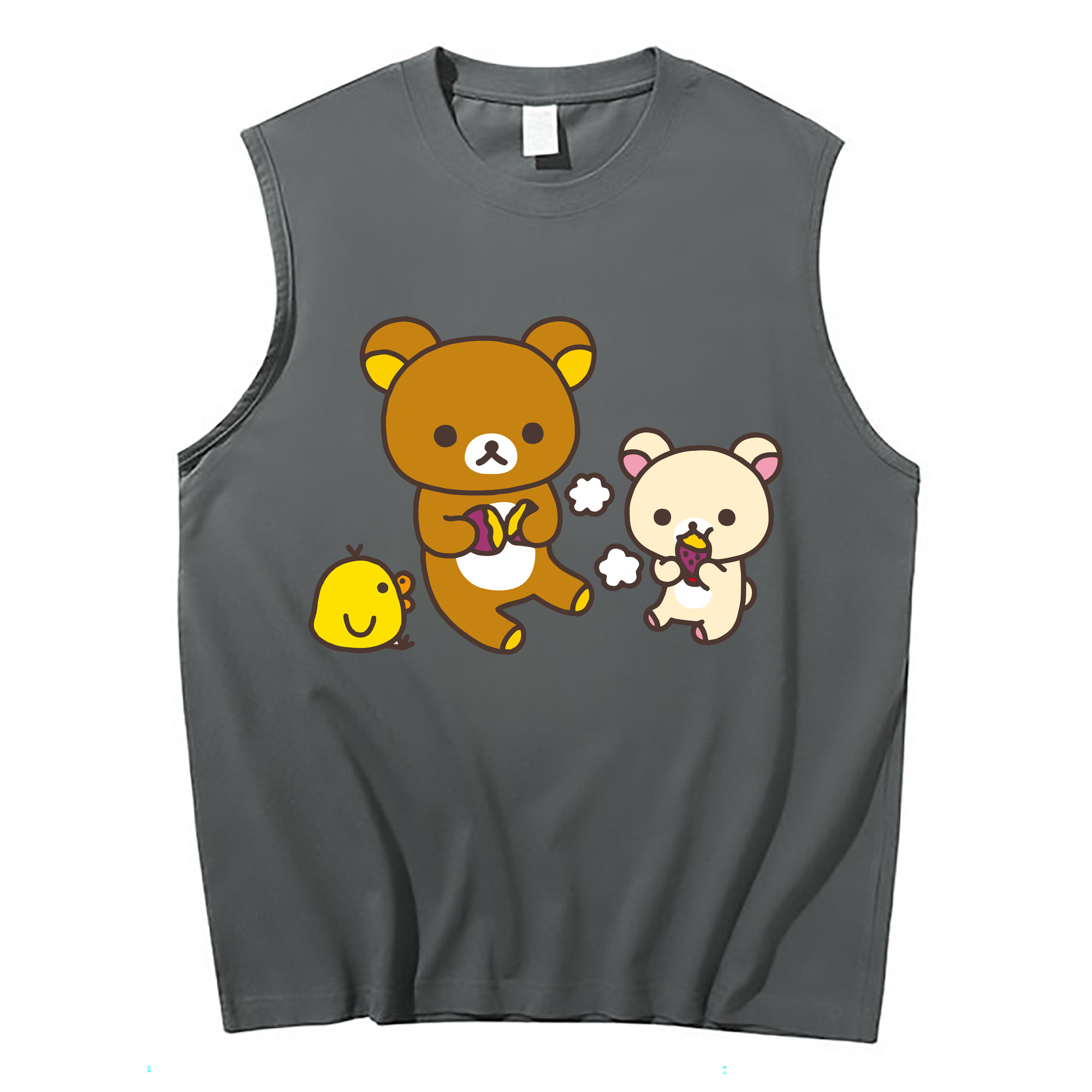 （画像用） リラックマ リラックマ キイロイトリ Rilakkuma Korilakkuma Kiiroitori コットン100％タンクトップ（フロントプリント）